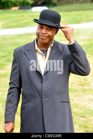 29 juillet 2012. Michael Winslow photocall avant qu'il monte sur la scène au Camp Bestival château de Lulworth Dorset. Banque D'Images