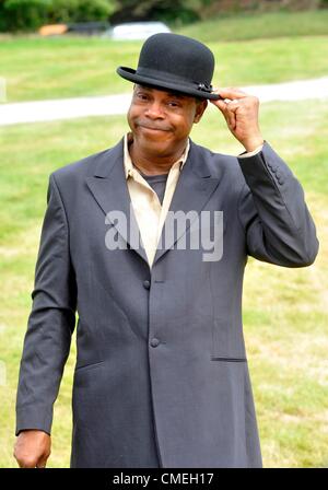 29 juillet 2012. Michael Winslow photocall avant qu'il monte sur la scène au Camp Bestival château de Lulworth Dorset. Banque D'Images