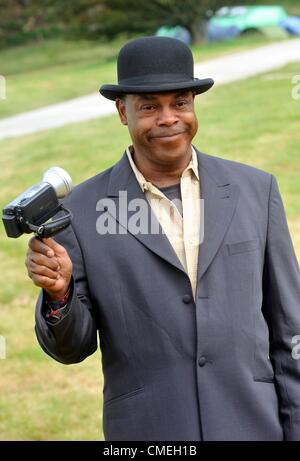 29 juillet 2012. Michael Winslow photocall avant qu'il monte sur la scène au Camp Bestival château de Lulworth Dorset. Banque D'Images