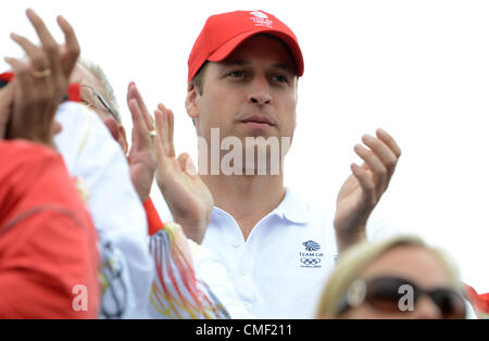 01.08.2012. Eton Dorney, Berkshire, Angleterre. Le prince William participe à la compétition d'aviron pendant les Jeux Olympiques de Londres en 2012 à Eton Dorney, Londres, Grande-Bretagne, 01 août 2012. Banque D'Images