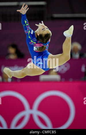 2 août 2012. Londres 2012. Concours Général Individuel finales 2.8.12 Womens North Greenwich Arena .Carlotta Ferlito Italie Banque D'Images