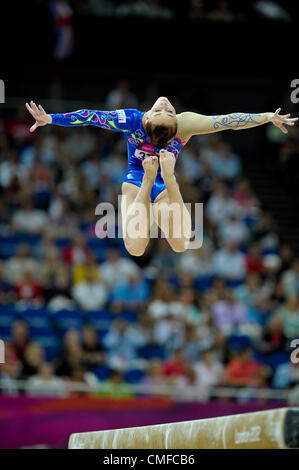 2 août 2012. Londres 2012. Concours Général Individuel finales 2.8.12 Womens North Greenwich Arena .Carlotta Ferlito Italie Banque D'Images