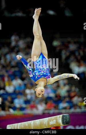 2 août 2012. Londres 2012. Concours Général Individuel finales 2.8.12 Womens North Greenwich Arena .Carlotta Ferlito Italie Banque D'Images