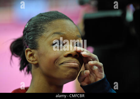 2 août 2012. Londres 2012. Concours Général Individuel finales 2.8.12 Womens North Greenwich Arena .Gabrielle Douglas USA. Gagnant de la médaille d'Or Banque D'Images