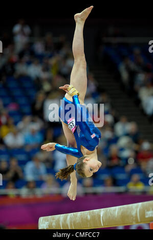 2 août 2012. Londres 2012. Concours Général Individuel finales 2.8.12 Womens North Greenwich Arena .Hannah Whelan de Grande-Bretagne Banque D'Images