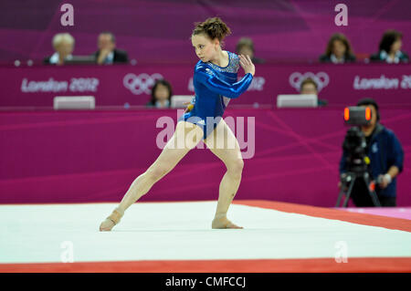 2 août 2012. Londres 2012. Concours Général Individuel finales 2.8.12 Womens North Greenwich Arena .Hannah Whelan de Grande-Bretagne Banque D'Images