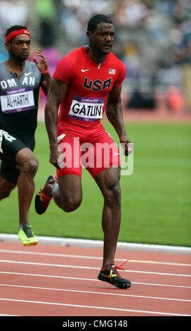 JUSTIN GATLIN USA STRATFORD Londres Angleterre 04 Août 2012 Banque D'Images