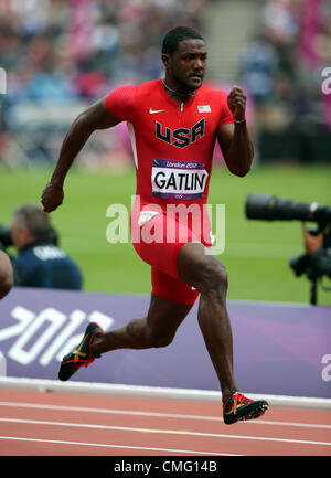 JUSTIN GATLIN USA STRATFORD Londres Angleterre 04 Août 2012 Banque D'Images