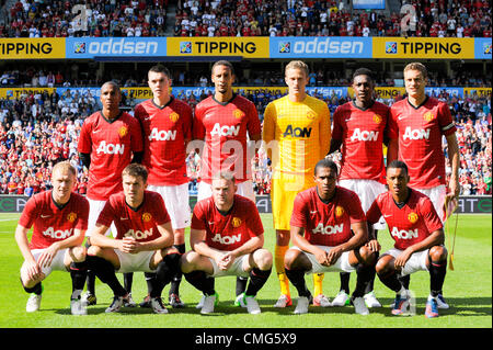 05.08.2012. Oslo, Norvège l'équipe de Manchester United en file pendant la saison d'avant - match amical entre Valerenga vs Manchester United à l'Ullevaal Stadion d'Oslo, Norvège. Banque D'Images