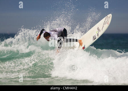 Surfer en compétition 2012 Boardmasters implacable