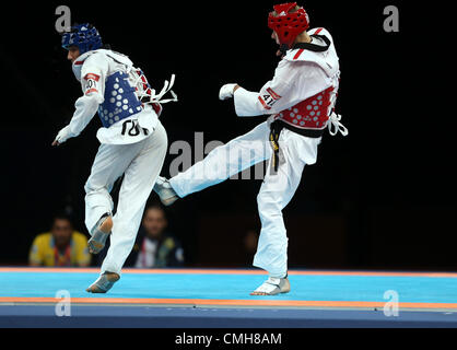 SERVET TAZEGUL V HRYHORI HUSAR TURQUIE UKRAINE EXCELL ARENA Londres Angleterre 09 Août 2012 Banque D'Images