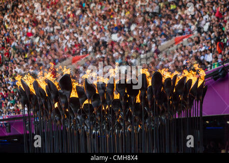 9 août 2012. La flamme olympique pour les Jeux Olympiques d'été, Londres 2012 Banque D'Images