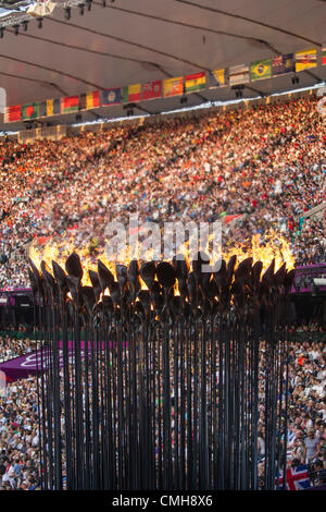 9 août 2012. La flamme olympique pour les Jeux Olympiques d'été, Londres 2012 Banque D'Images