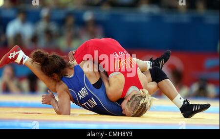 SOFIA MATTSSON V MARWA AMRI V SUÈDE TUNISIE EXCELL ARENA Londres Angleterre 09 Août 2012 Banque D'Images