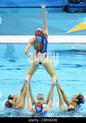 10 août 2012. 10.08.2012. Londres, Angleterre ; l'Australie participe à l'équipes de femmes Natation Synchronisée Programme libre définitif le jour 14 des Jeux Olympiques de 2012 à Londres au centre aquatique. Banque D'Images