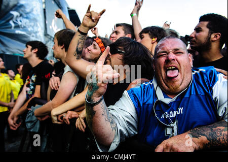 12 août 2012 - Toronto, Ontario, Canada - Heureux fan de heavy T.O. 2012 à Downsview Park à Toronto. (Crédit Image : © Vidyashev ZUMAPRESS.com)/Igor Banque D'Images