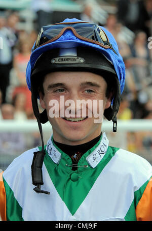 GEORGE CHALONER JOCKEY HIPPODROME DE YORK YORK ANGLETERRE 28 Juillet 2012 Banque D'Images