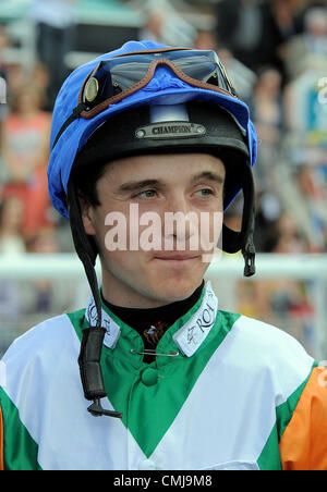 GEORGE CHALONER JOCKEY HIPPODROME DE YORK YORK ANGLETERRE 28 Juillet 2012 Banque D'Images