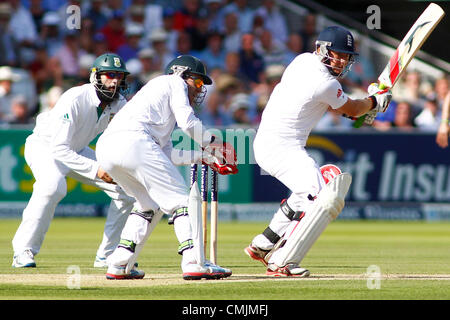 17/08/2012 Londres, Angleterre. L'Afrique du Sud de l'Afrique du Sud, Hashim Amla AB de Villiers et England's Jonny Bairstow lors du troisième test-match Investec international cricket entre l'Angleterre et l'Afrique, a joué au Lords Cricket Ground : crédit obligatoire : Mitchell Gunn Banque D'Images