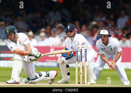 19/08/2012 Londres, Angleterre. L'Afrique du Sud AB de Villiers pendant le troisième test-match Investec international cricket entre l'Angleterre et l'Afrique, a joué au Lords Cricket Ground : crédit obligatoire : Mitchell Gunn Banque D'Images