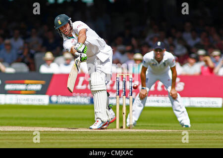 19/08/2012 Londres, Angleterre. L'Afrique du Sud AB de Villiers pendant le troisième test-match Investec international cricket entre l'Angleterre et l'Afrique, a joué au Lords Cricket Ground : crédit obligatoire : Mitchell Gunn Banque D'Images