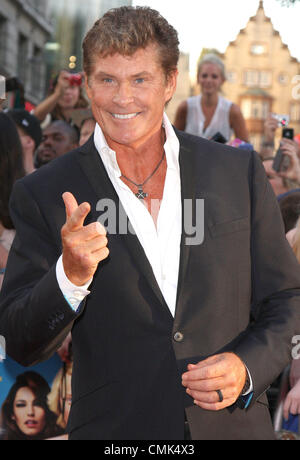 Londres, Royaume-Uni. 20 août 2012. David Hasselhoff lors de la première mondiale de 'Keith Lemon Le Film' à l'odéon West End, Leicester Square, Londres. Banque D'Images