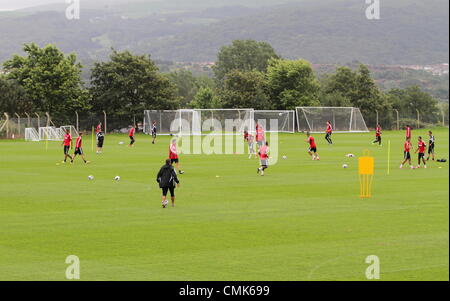 Sur la photo : Le terrain d'entraînement. Le mardi 21 août 2012 Re : Barclay's Premier League Swansea City Football Club formation à Llandarcy, dans le sud du Pays de Galles, Royaume-Uni. Banque D'Images