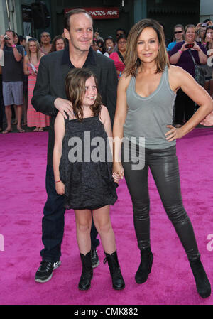 21 août 2012 - Los Angeles, Californie, États-Unis - Clark Gregg ; Jennifer Gray ; Stella Gregg assister à 25 ans de l'Lionsgate ''Dirty Dancing'' 21 Août 2012 tenue au Grauman's Chinese Theatre Hollywood,.CA.USA.(Image Crédit : Â©/TLeopold ZUMAPRESS.com)/Photos Globe Banque D'Images