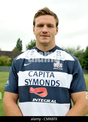 Twickenham, London, UK. 22.08.2012 à Capitaine Iain Grieve, de Bristol Rugby lors de la saison 2012-2013 du Championnat du RFU Lancement au stade de Twickenham. Banque D'Images