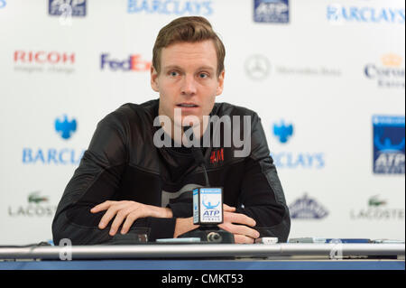 L'O2, Londres, Royaume-Uni. 29Th sep 2013. Tomas Berdych lors de la conférence de presse pour le tournoi Barclays ATP World Tour finals du 4 au 11 novembre 2013 Crédit : Malcolm Park editorial/Alamy Live News Banque D'Images