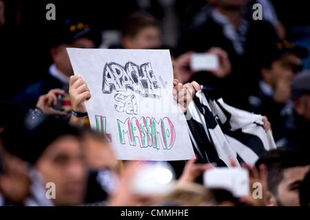 Turin, Italie. 5e novembre 2013. Des fans de football Juventus Football / Ligue des Champions : match du groupe B entre la Juventus 2-2 Real Madrid au stade de la Juventus de Turin, Italie . © Maurizio Borsari/AFLO/Alamy Live News/Alamy Live News Banque D'Images