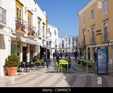 Cafe de la ville de Faro center Banque D'Images