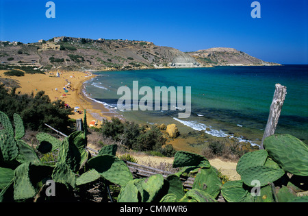 Ramla Bay, Gozo, Malte, Méditerranée, Europe Banque D'Images