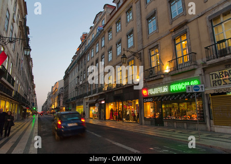 Rua Aurea street quartier de Baixa Lisbonne Portugal Europe Banque D'Images