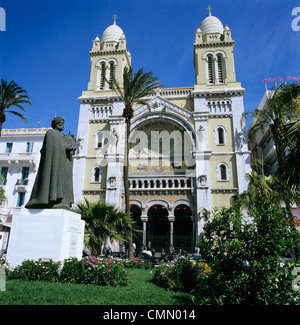 La Cathédrale le long de l'Avenue Bourguiba, Tunis, Tunisie, Afrique du Nord, Afrique Banque D'Images