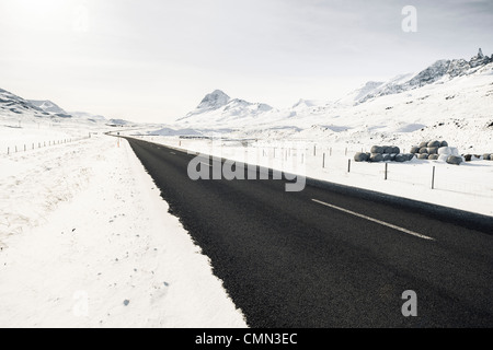 Route 1, Oxnadalsheidi, entre l'Islande et l'Eyjafjordur Skagafjordur, Route 1-Route Nationale -Ring Road Banque D'Images