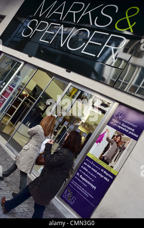 Boutique britannique Marks & Spencer à Athènes Banque D'Images