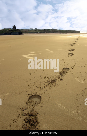 Sabots en retrait dans l'horizon de ballybunion beach sur la côte ouest d'Irlande Banque D'Images