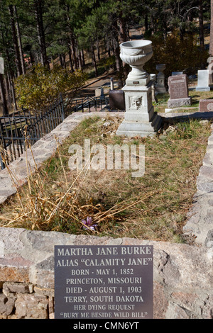 SD, le bois mort, Mt. Moriah Cemetery, Calamity Jane gavesite Banque D'Images