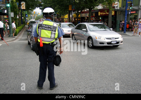 Sur le trafic de la police de Vancouver, Vancouver, Canada Droits Banque D'Images