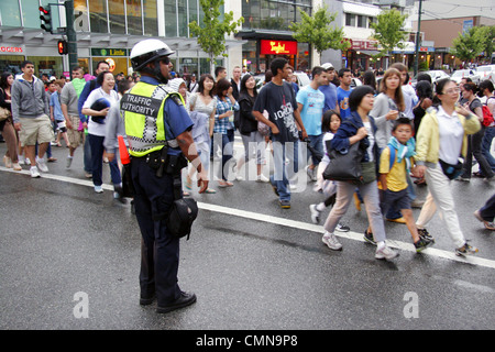 Sur le trafic de la police de Vancouver, Vancouver, Canada Droits Banque D'Images