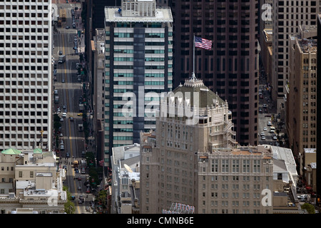 Photographie aérienne de l'hôtel Mark Hopkins, 555 California Street San Francisco gratte-ciel Banque D'Images