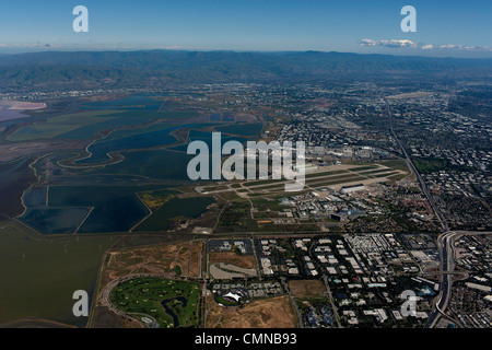 Photo aérienne sur la montagne, Silicon Valley, Californie Banque D'Images