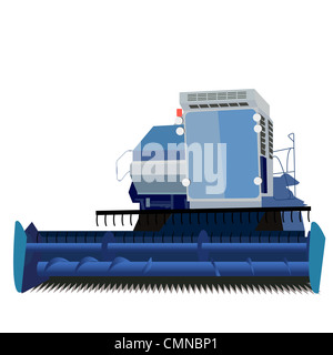 Moissonneuse-batteuse, sur un fond blanc Banque D'Images