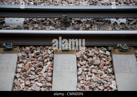 Lignes de chemin de fer et de la rue Banque D'Images