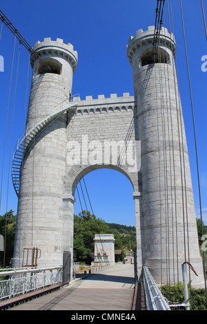 Tours du pont Charles-Albert, généralement appelé pont de la Caille, Allonzier-la-Caille, Haute-Savoie, France. Banque D'Images