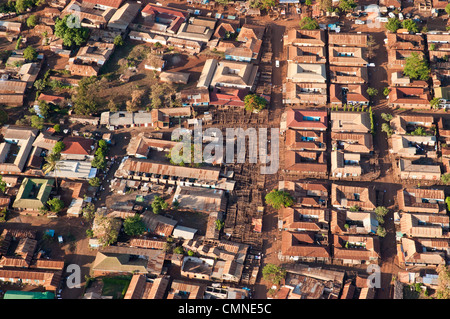 Le centre-ville de Moshi vue aérienne, la région de Kilimandjaro, Tanzanie Banque D'Images