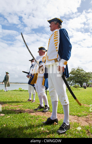 Reconstitution de Captain Cook's Landing à Cooktown, Queensland, Australie Banque D'Images