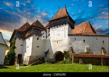 Szekly église fortifiée médiévale de Viscri, Buneşti, Brasov, en Transylvanie. Banque D'Images