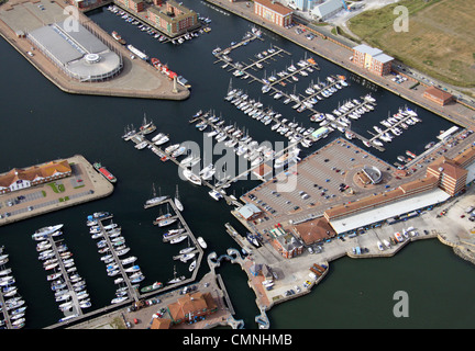 Vue aérienne de Hartlepool Marina Banque D'Images